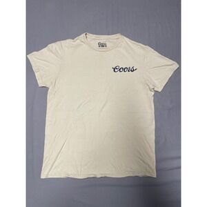 Coors Banquet Mens Graphic T-Shirt Cream Rocky Mountain Water Size M